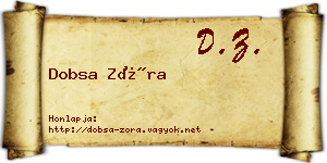 Dobsa Zóra névjegykártya